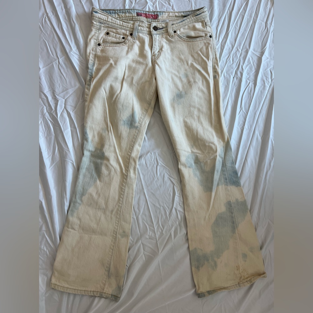 Levi Strauss low rise acid wash bootcut jeans